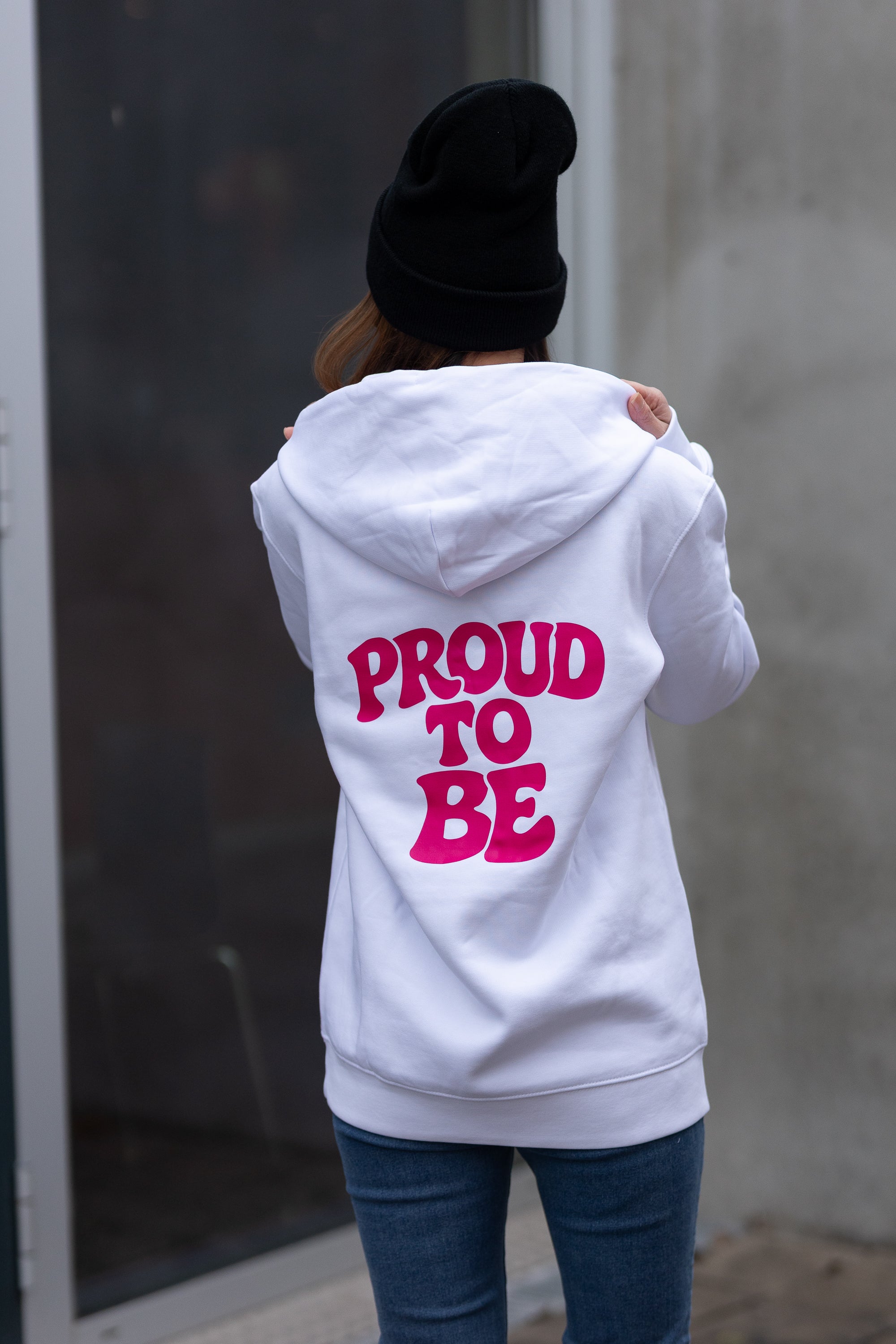 Zip Hoodie - weiß - unisex - PROUD